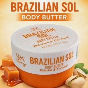 Spa Luxury Brazilian Sol Body Butter 2 Tubs Pistachio & Caramel 6oz